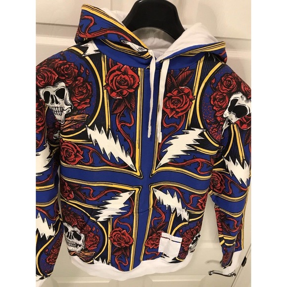 Chinatown Market x The Grateful Dead Border Bandana Hoodie, Skulls Men's Medium - Picture 6 of 16